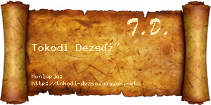 Tokodi Dezső névjegykártya
